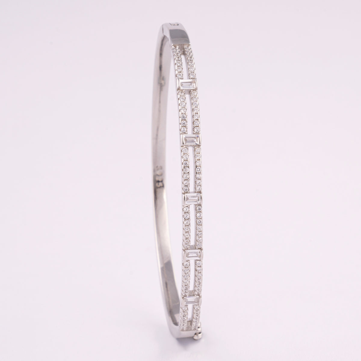 925 Silver Bar Design Bangle Bracelet for Women