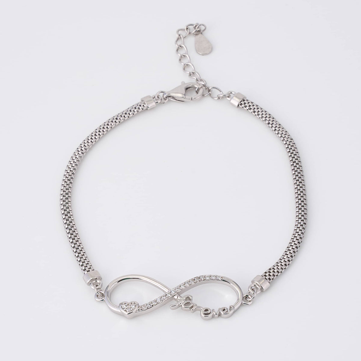 Silver Infinity Heart Bracelet
