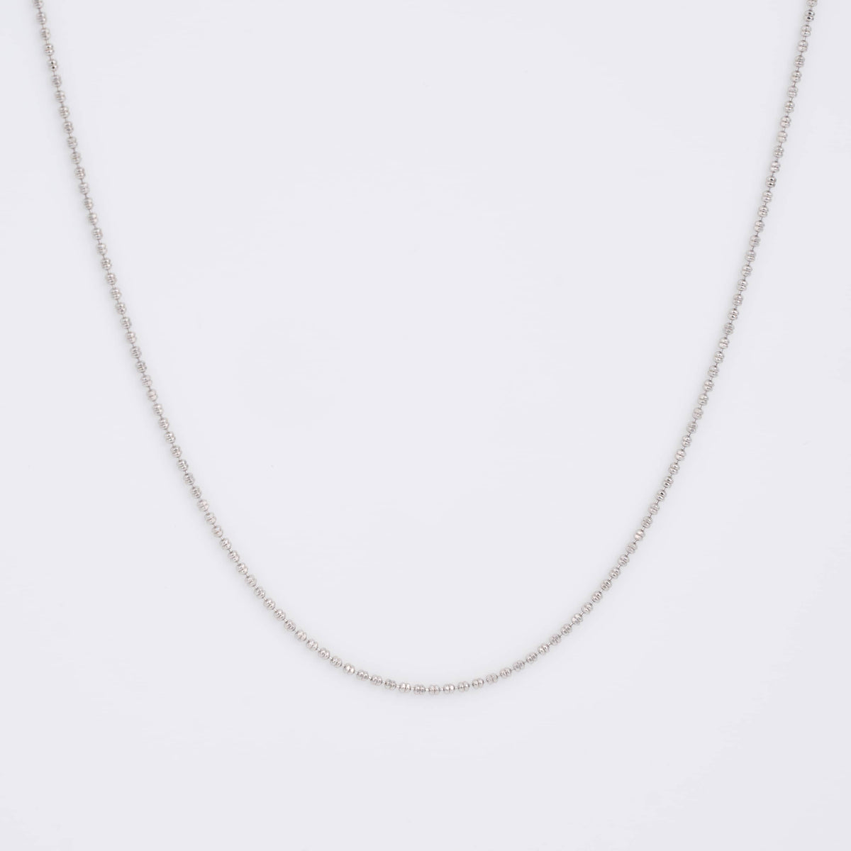 Delicate Silver Beaded Satellite Chain Necklace