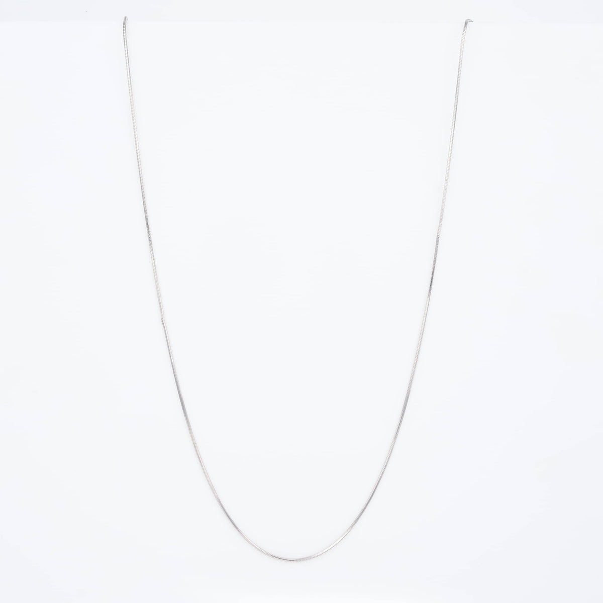 Sleek Flat Silver Herringbone Chain