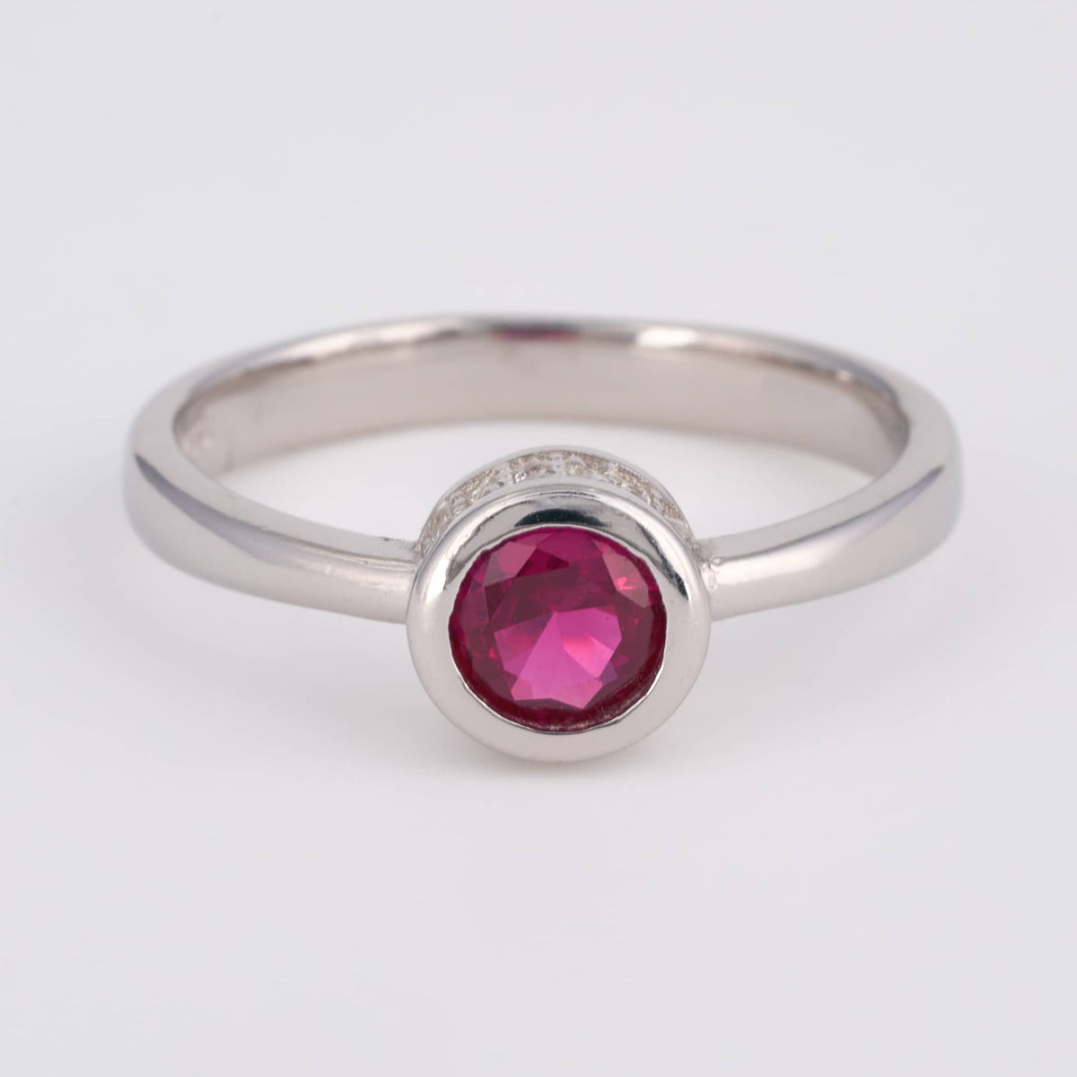 925 Silver Ruby Red Stone Ring for Women