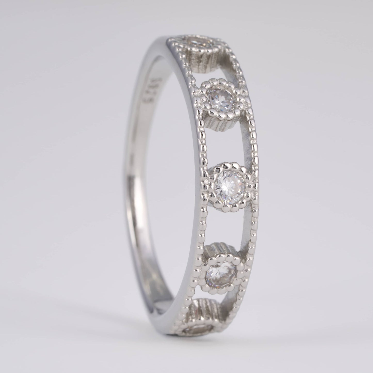 925 Silver diamond ring