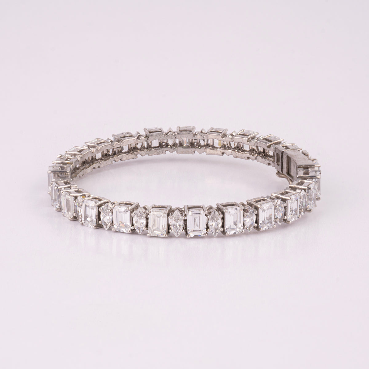 925 Silver Emerald Cut Tennis Bracelet for Women