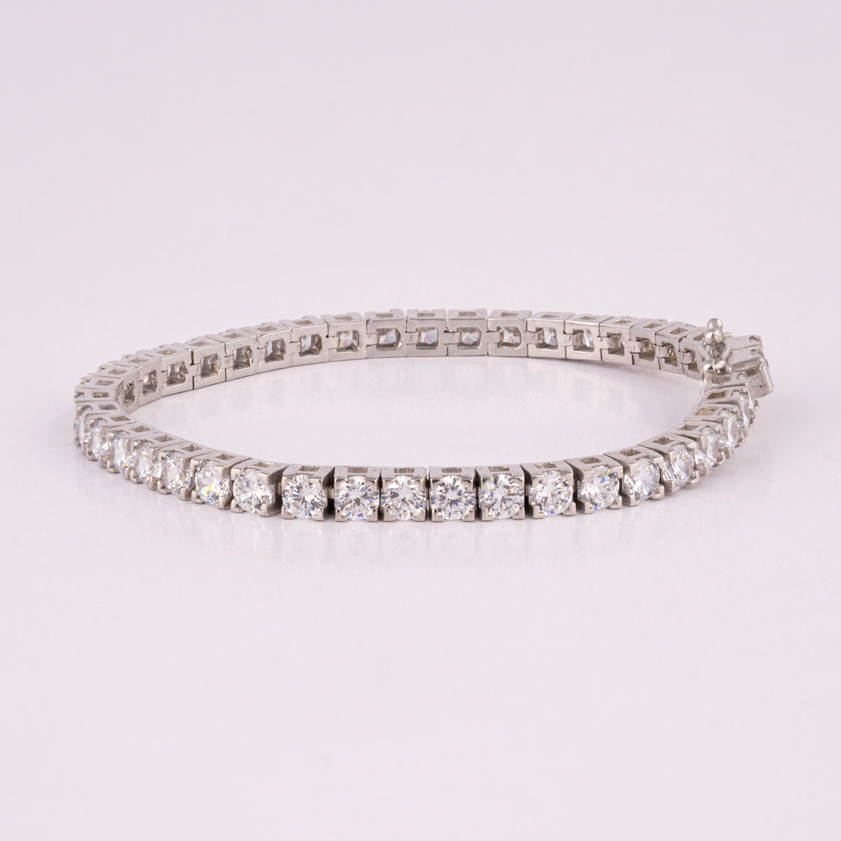 925 Silver Round Stone Tennis Bracelet for Women