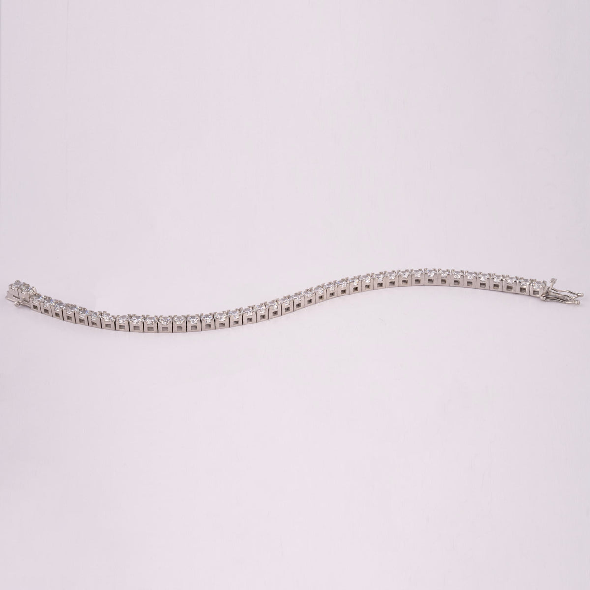 925 Silver Round Stone Tennis Bracelet for Women