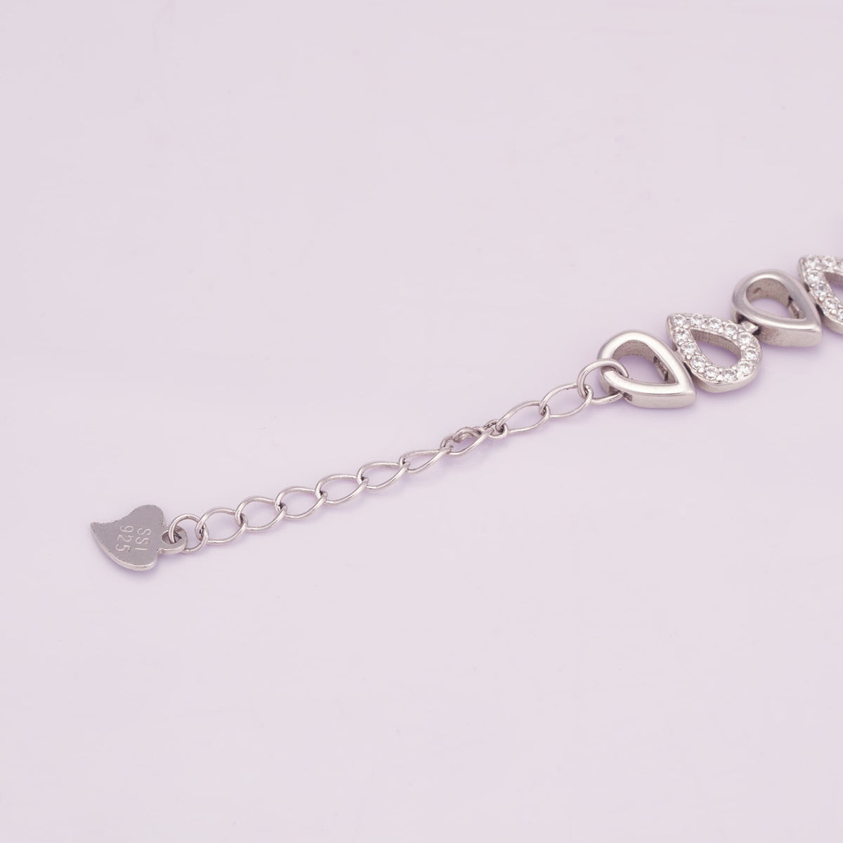 925 Silver Teardrop Link Bracelet for Women