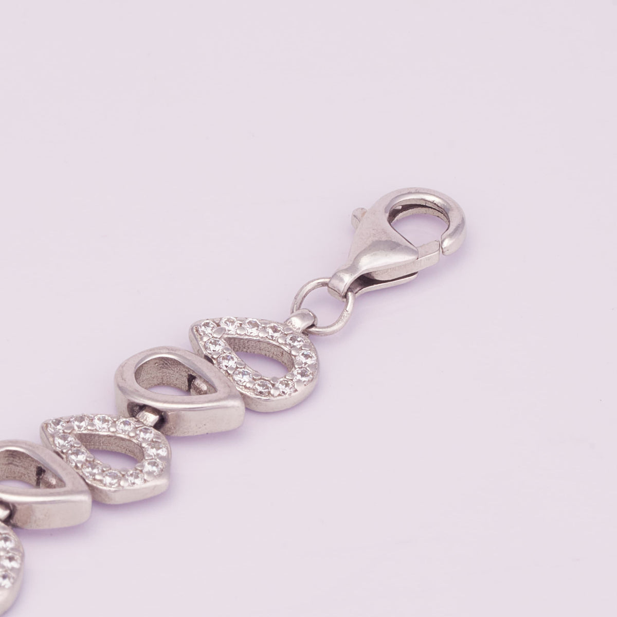 925 Silver Teardrop Link Bracelet for Women