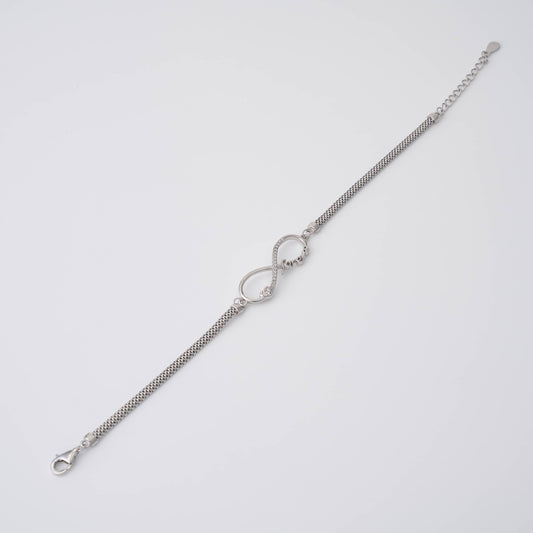 Silver Infinity Heart Bracelet