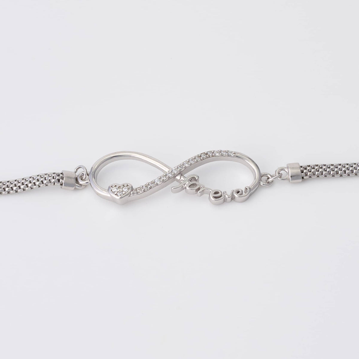 Silver Infinity Heart Bracelet