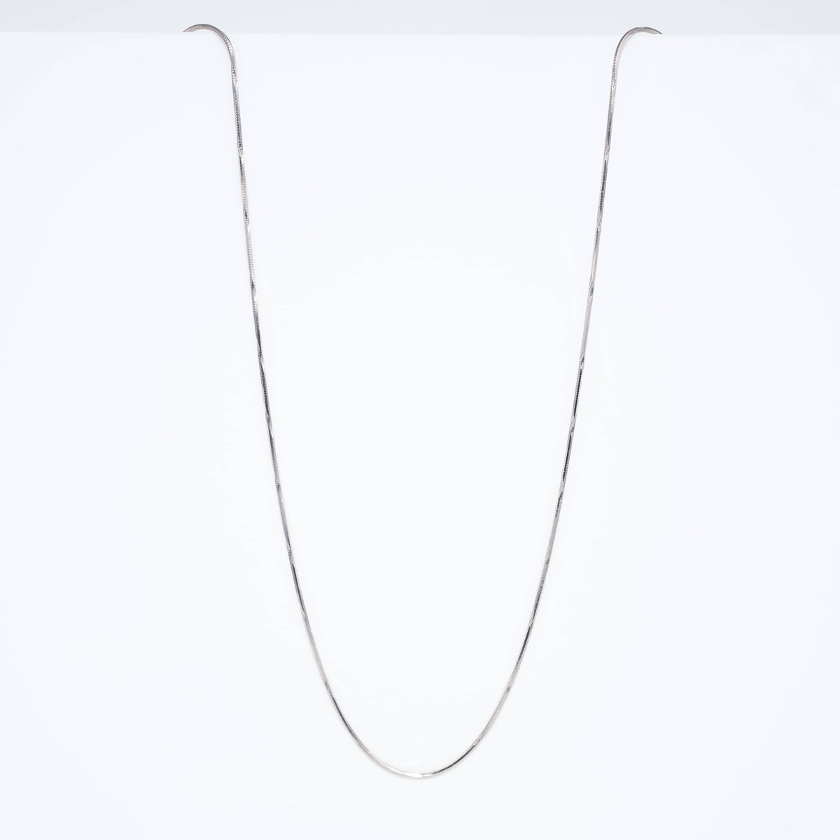 Simple Silver Herringbone Chain Necklace