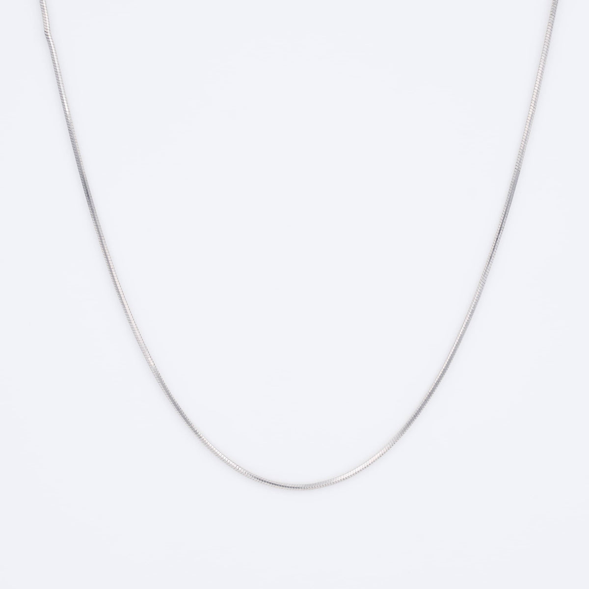 Sleek Flat Silver Herringbone Chain