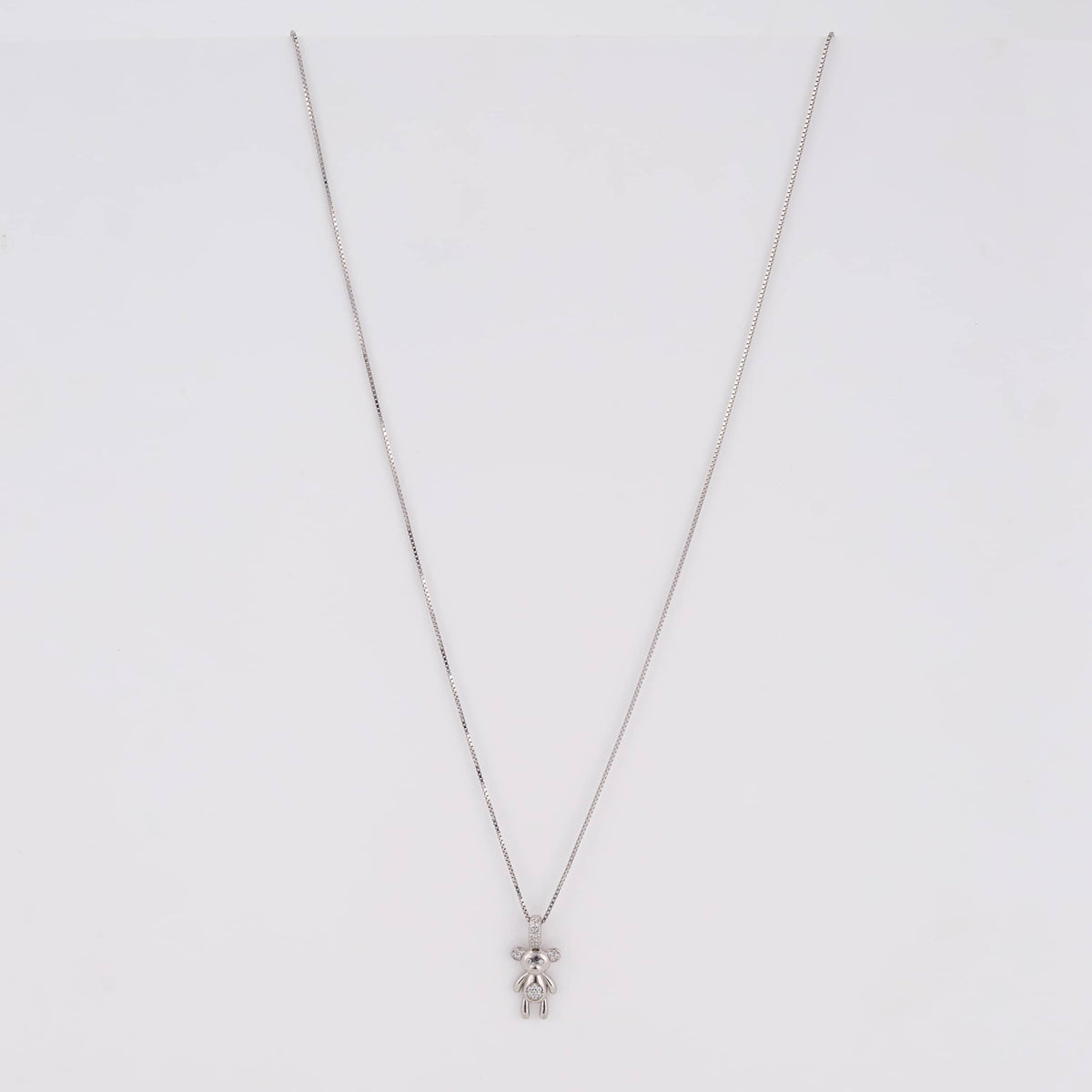 925 Sterling Silver Teddy Bear Pendant Necklace