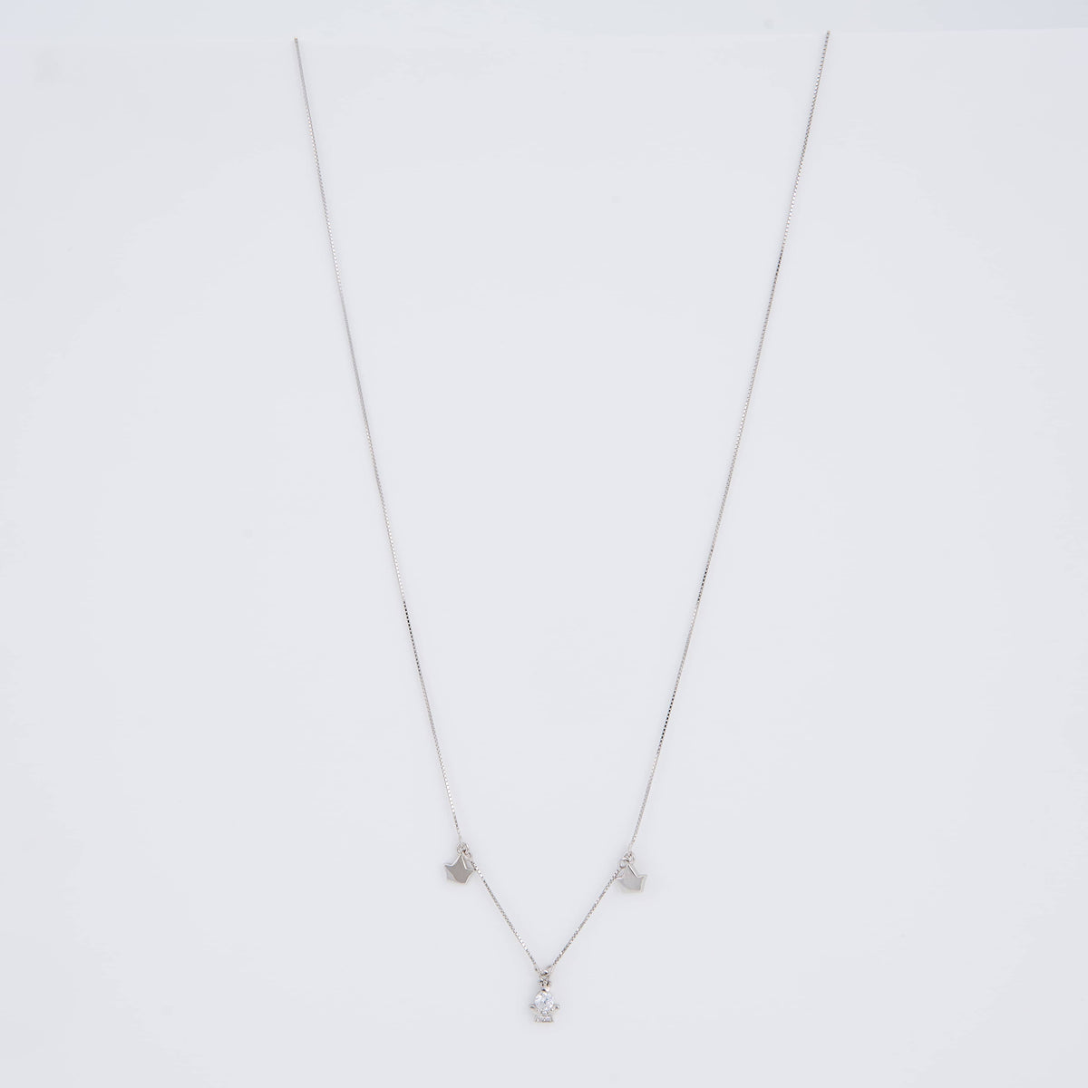 925 Silver Star and Angel Pendant Necklace with Diamond Accents