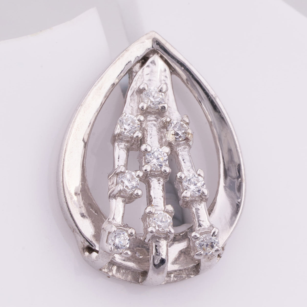 Pear Shape Silver Pendant Set for Women