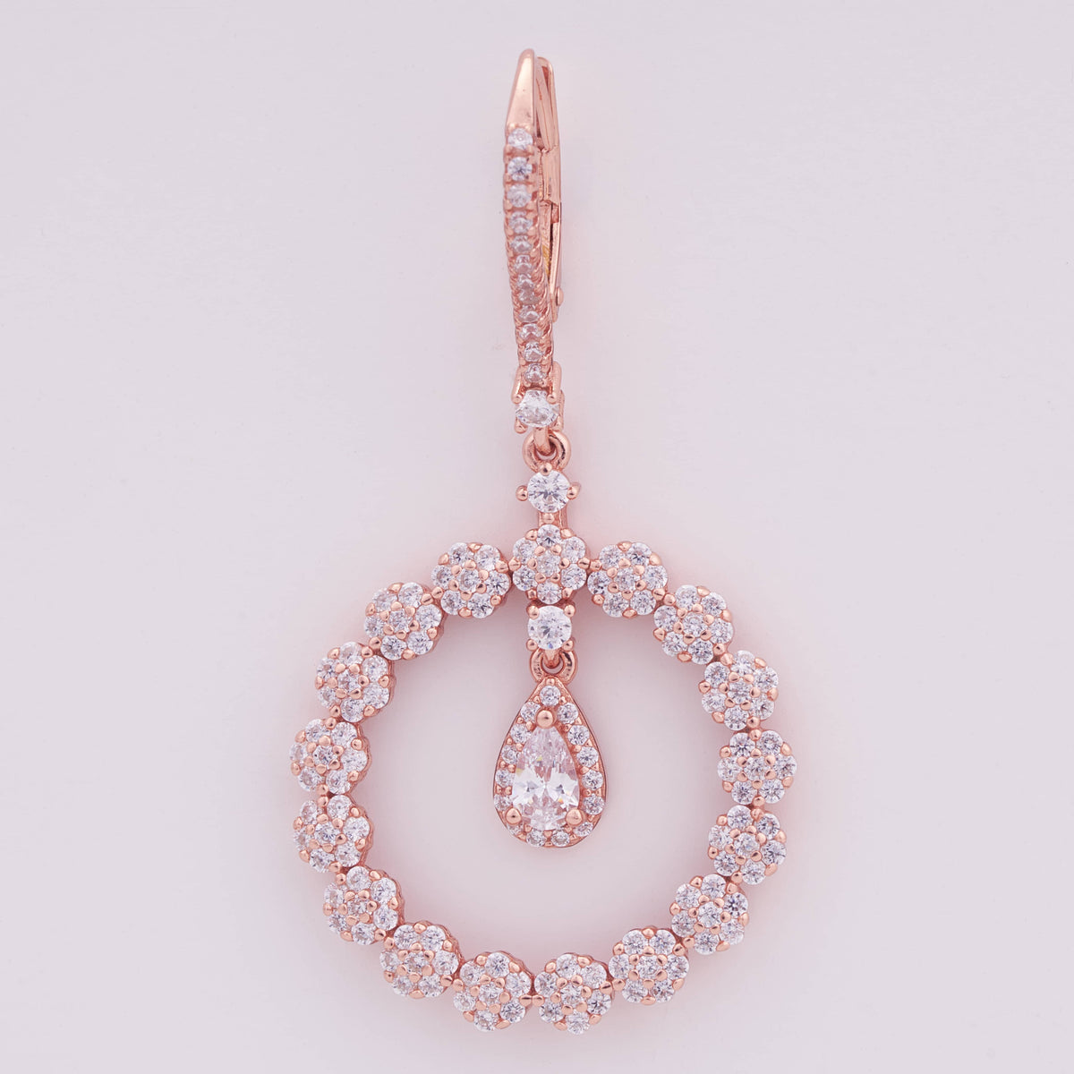 Rose Gold Circle Silver Pendant Set for Women