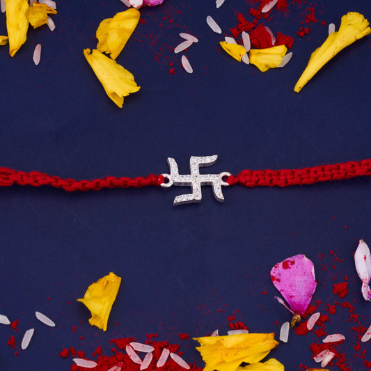 Silver Sathiya Diamond Rakhi