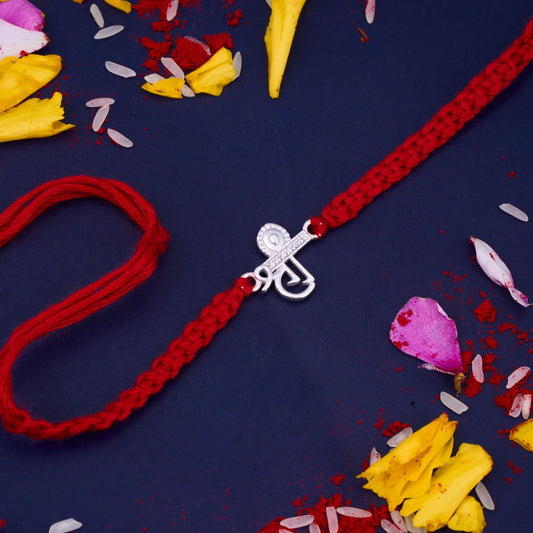 Silver Shree Diamond Rakhi