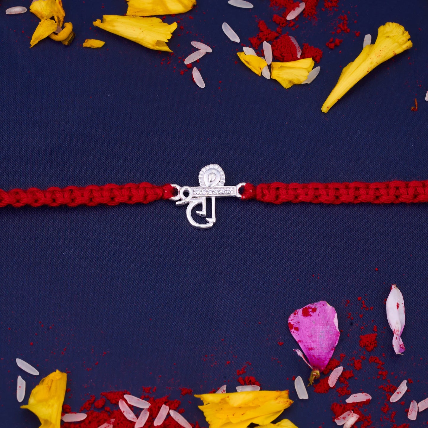 Silver Shree Diamond Rakhi
