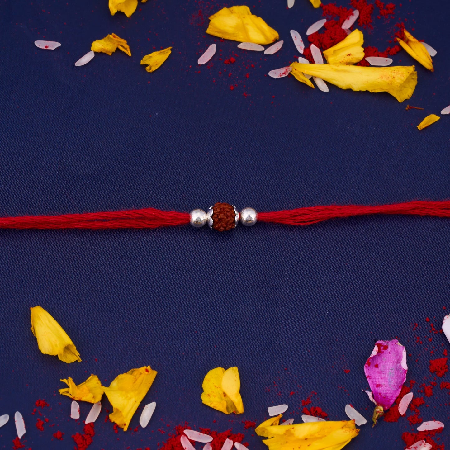 Silver Single Rudraksh Rakhi