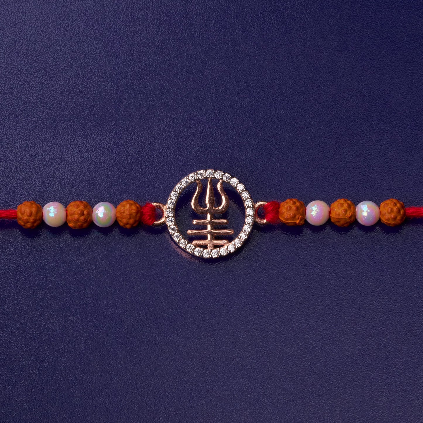925 Silver Trishul Mahadev Rakhi with Rudraksh