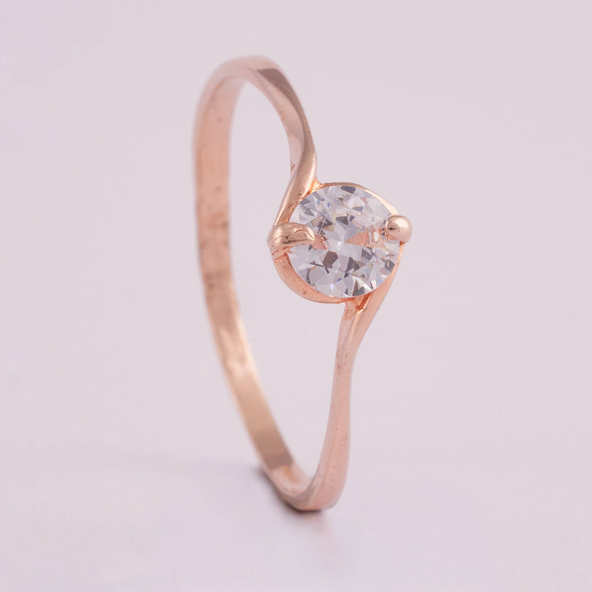 Minimalist Rose Gold Solitaire Ring