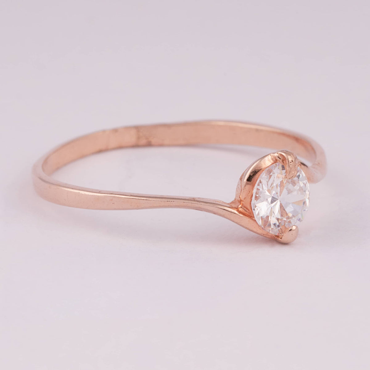Minimalist Rose Gold Solitaire Ring