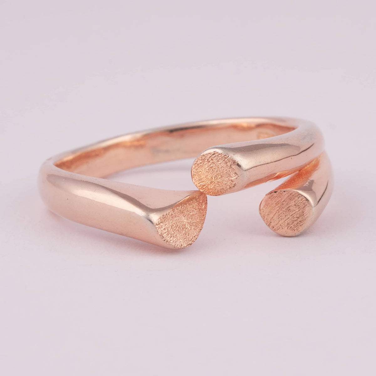 Open-Ended Rose Gold Bypass Ring