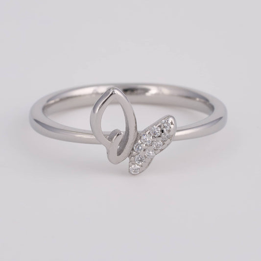 925 Silver ring with diamond for her