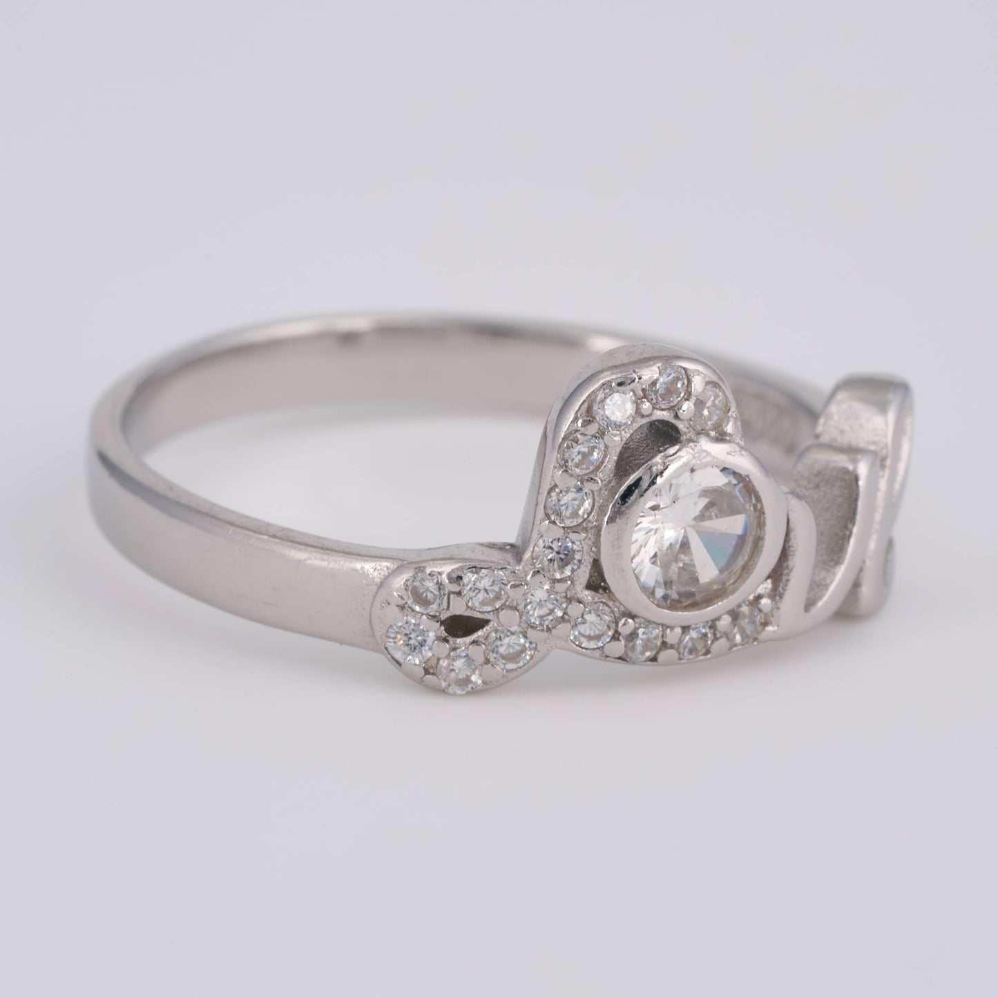 925 Silver Diamond Love Ring