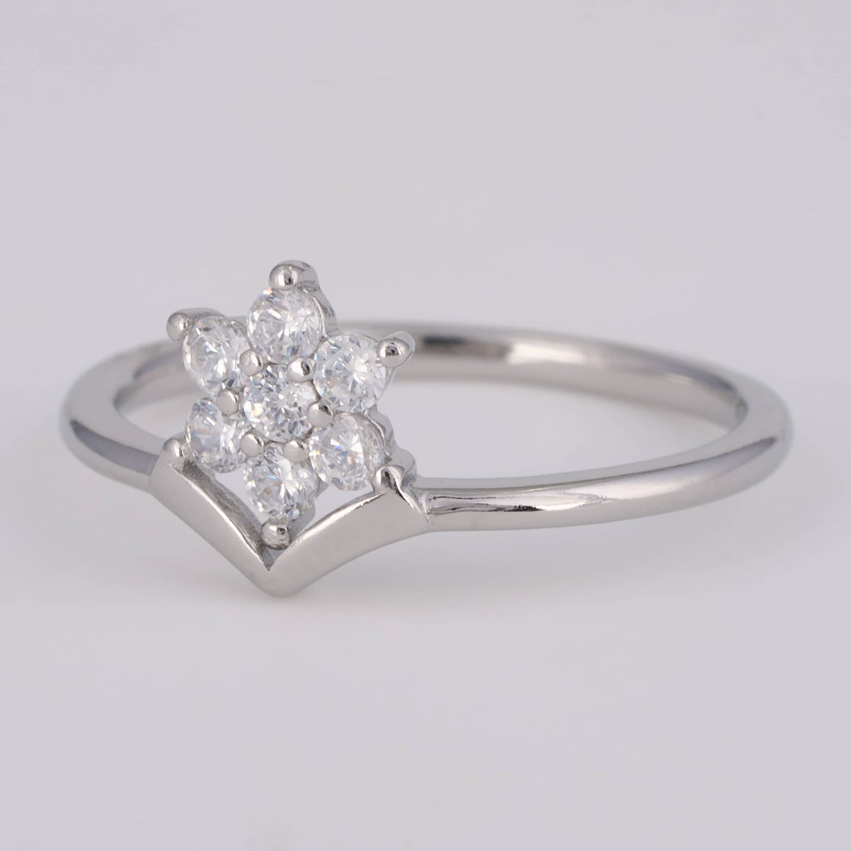 925 Silver Flower Cluster Ring for Women