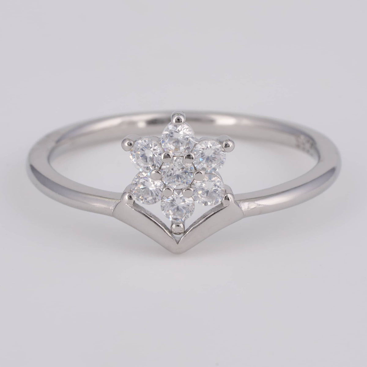 925 Silver Flower Cluster Ring for Women