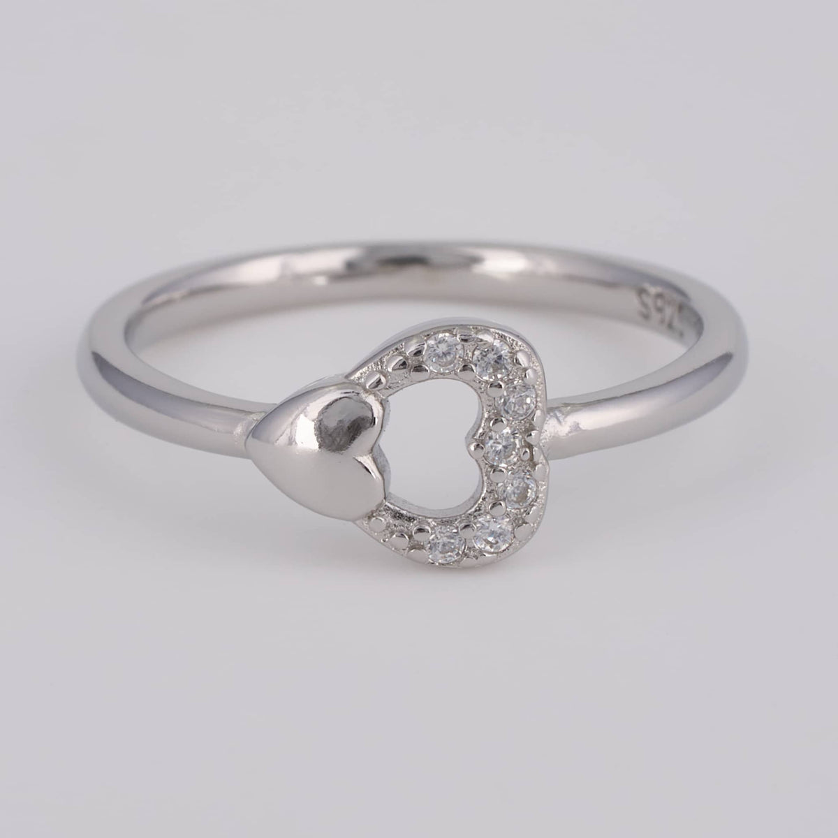 925 Silver Open Heart Ring for Women