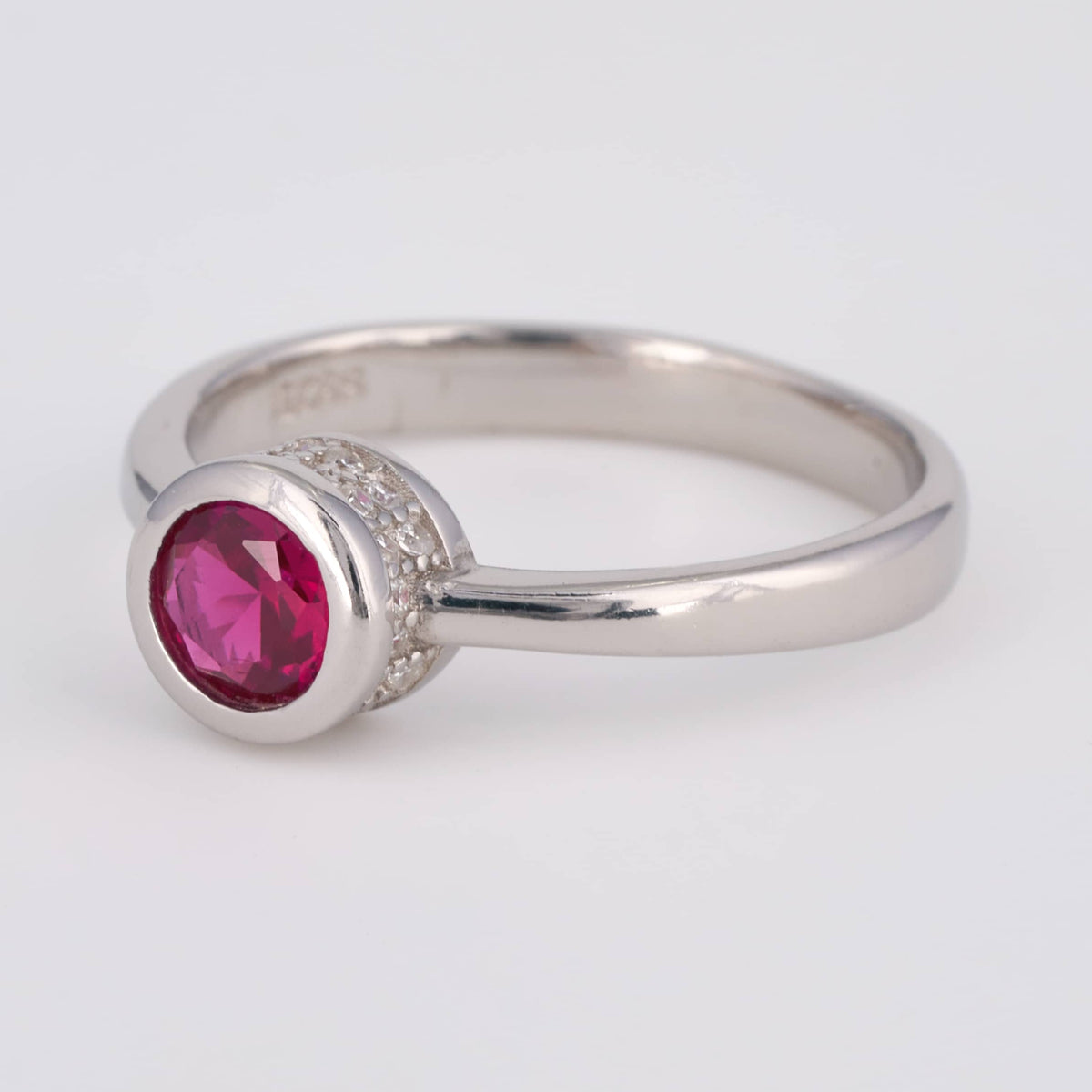 925 Silver Ruby Red Stone Ring for Women