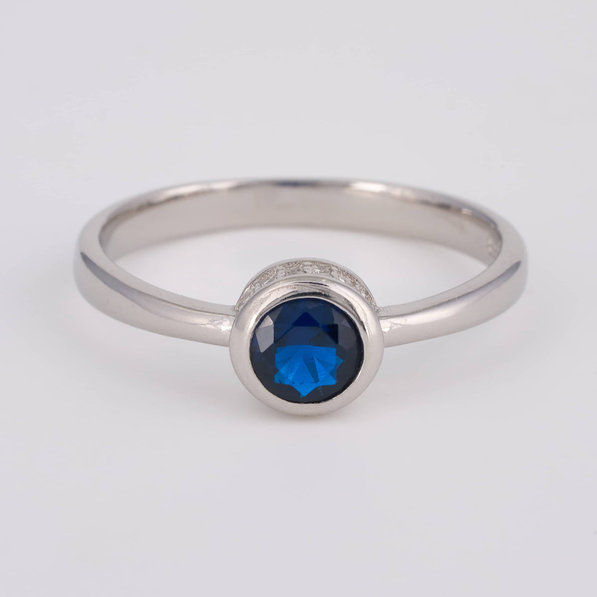 925 Silver Blue Sapphire Stone Ring for Women