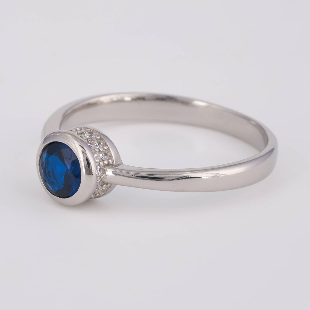 925 Silver Blue Sapphire Stone Ring for Women