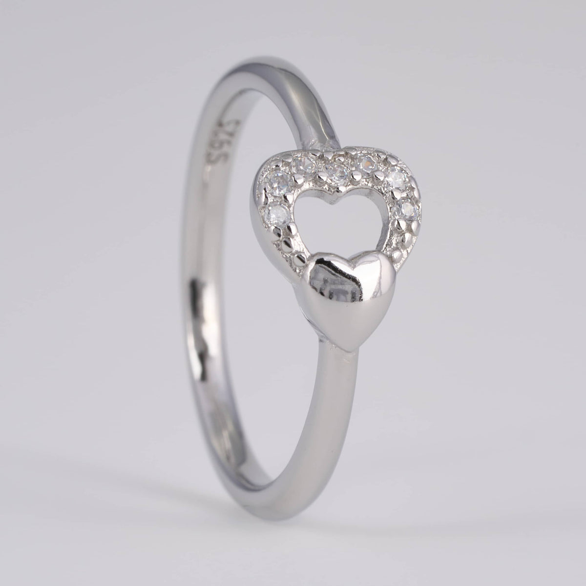 925 Silver Open Heart Ring for Women
