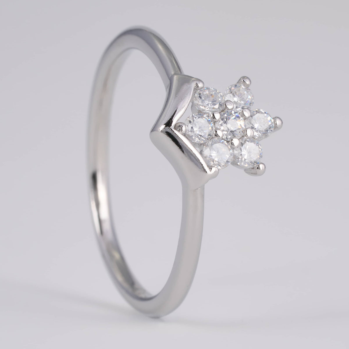 925 Silver Flower Cluster Ring for Women