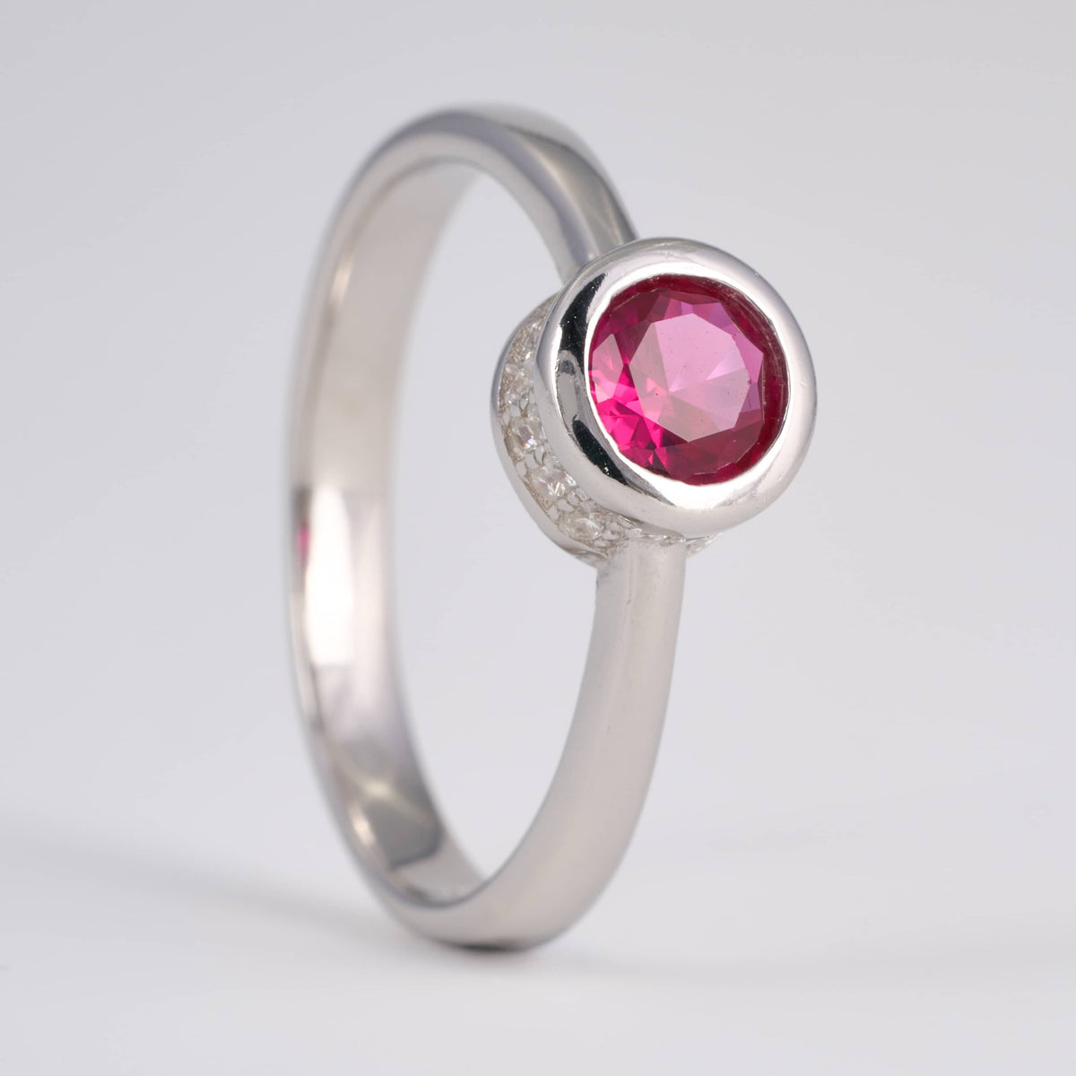 925 Silver Ruby Red Stone Ring for Women