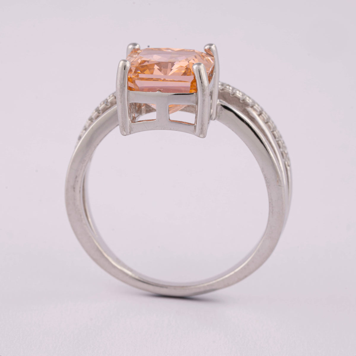 Orange Stone Silver Ring for Women
