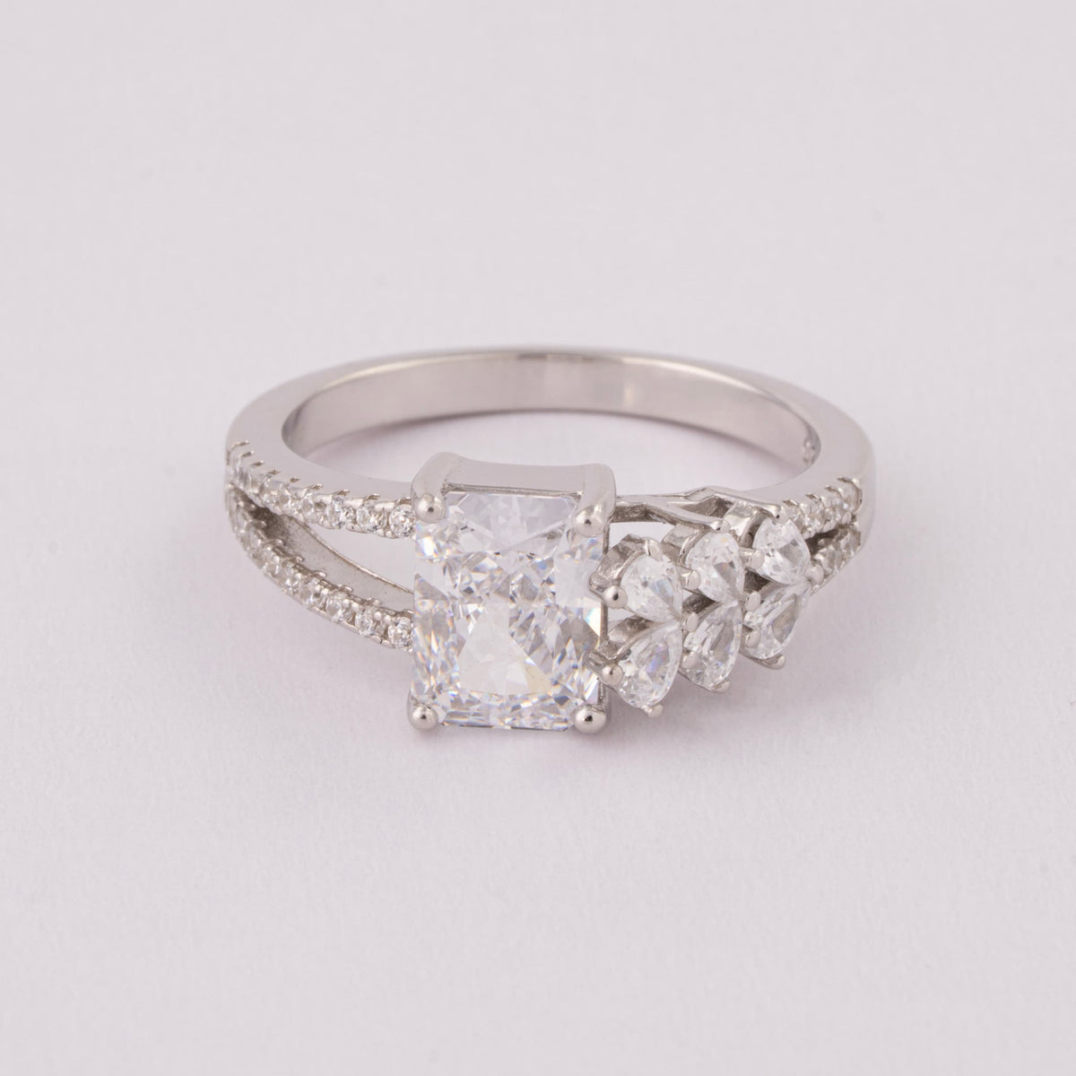 Square Stone Silver Ring for Women | Engagement Ring