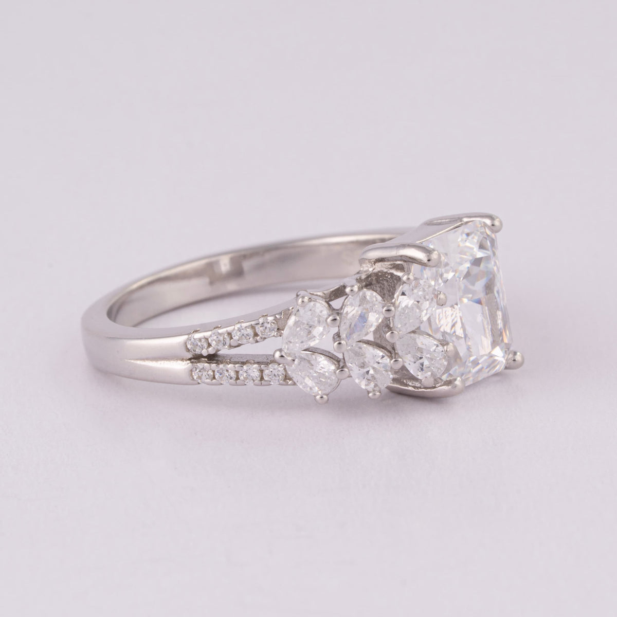 Square Stone Silver Ring for Women | Engagement Ring
