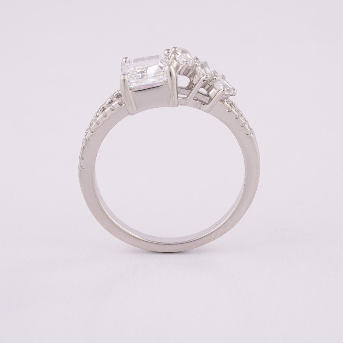 Square Stone Silver Ring for Women | Engagement Ring