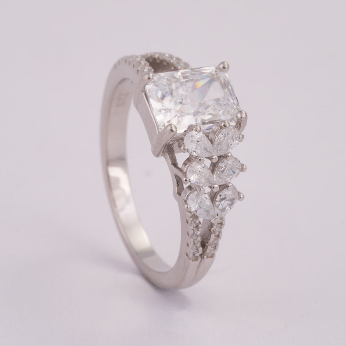 Square Stone Silver Ring for Women | Engagement Ring