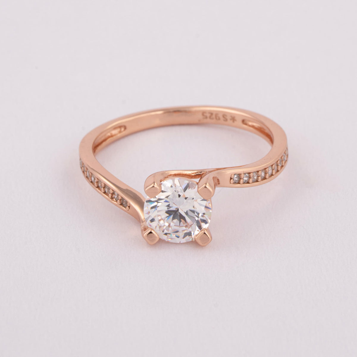 Rose Gold Solitaire Ring for Women | Slim Ring