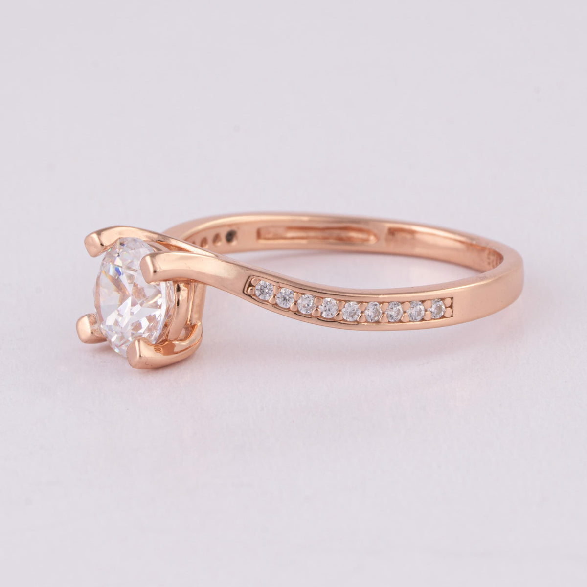Rose Gold Solitaire Ring for Women | Slim Ring