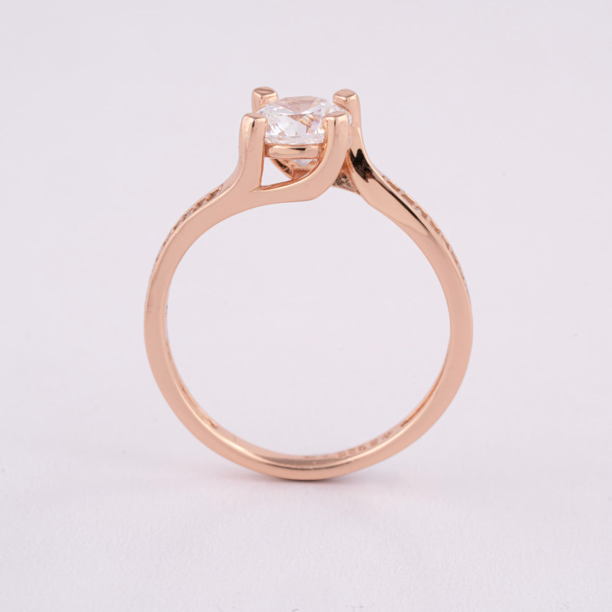 Rose Gold Solitaire Ring for Women | Slim Ring
